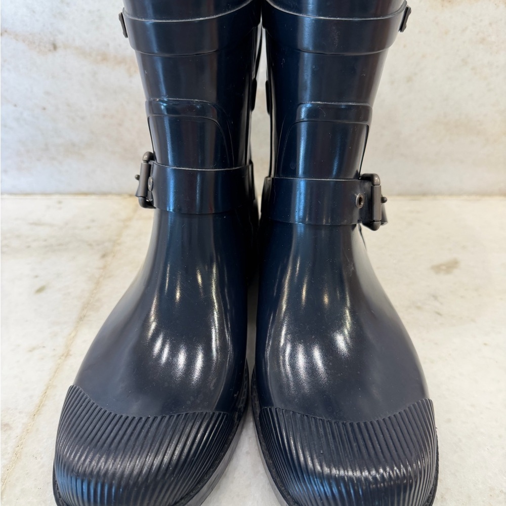 Coach Black Waterproof Rubber Buckle Rain Boots - Picture 2 of 12